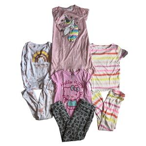 NWOT to VGUC Bundle of girls size 7 pajama sets and night gown